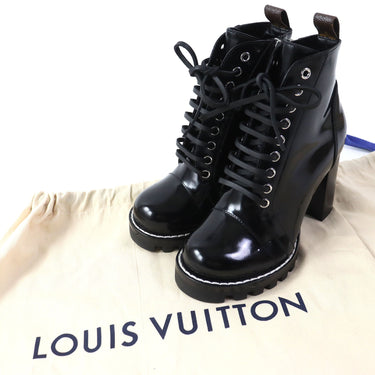 LOUIS VUITTON short boots Main: Patent black Star trail line Women 36 Used Authentic